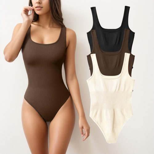 收腹塑身瑜伽连体服螺纹连体衣背心三角无缝运动健身连体瑜伽服