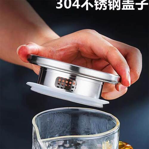 茶壶304不锈钢带过滤壶盖零配件高硼硅玻璃冷水壶凉水壶通用配盖