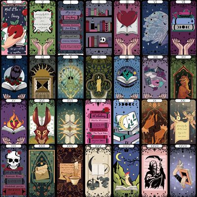 30pcs Tarot Reading Bookmarks Colorful Page Markers & Clips