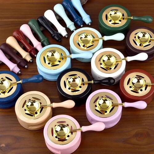 1/2/3pcs Wax Seal Set Wood Wax Melting Lacquer Furnace With