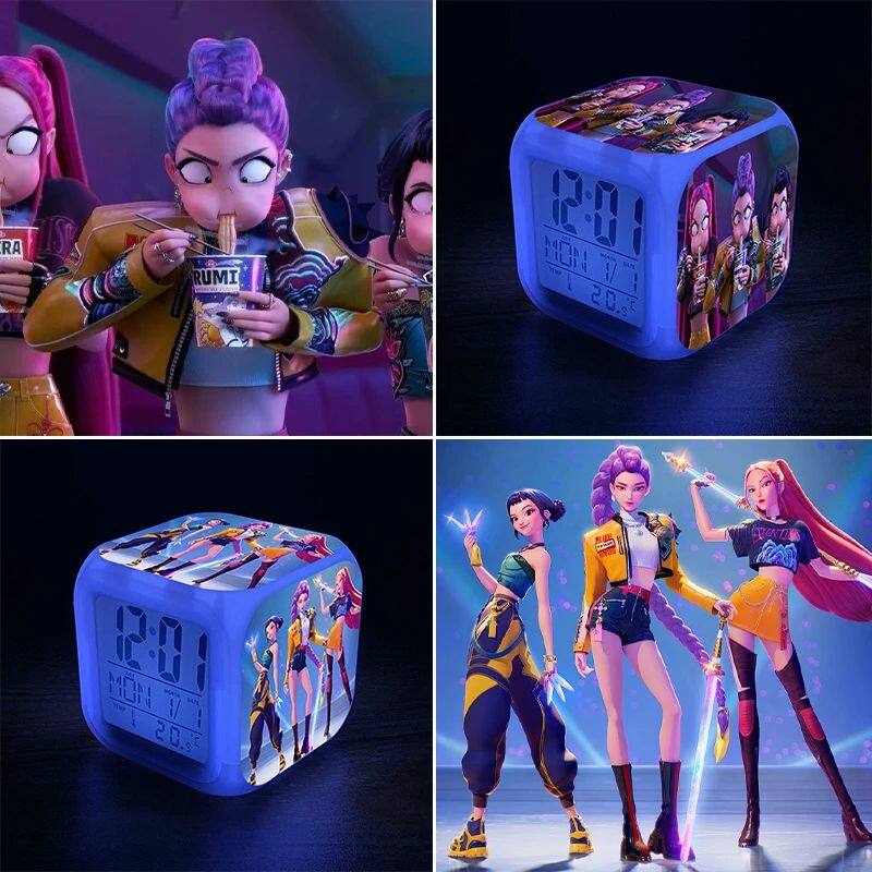 Kpop Demon Hunter Student Alarm Clock Colorful Digital Clock