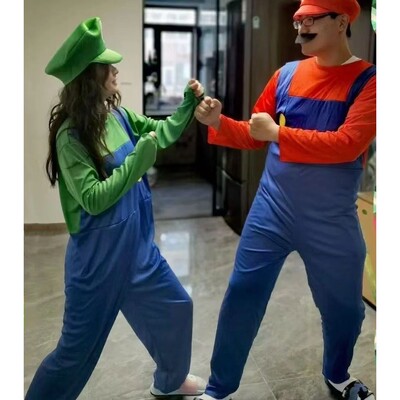 Halloween Cosplay Costume for Adults Super Luigi Bros Overal