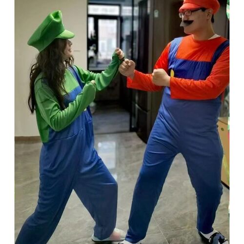 Halloween Cosplay Costume for Adults Super Luigi Bros Overal