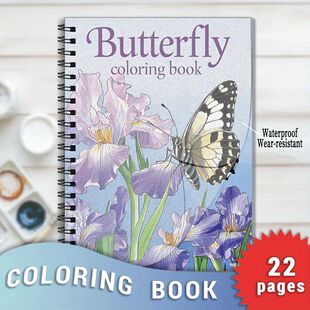 Flowers and Butterflies Adult Coloring Book - 8.3x11.2 inche