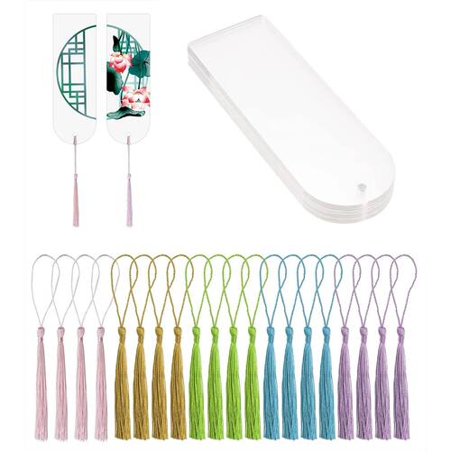Blank Clear Acrylic Bookmarks 20Pcs Rectangle Craft Transpar