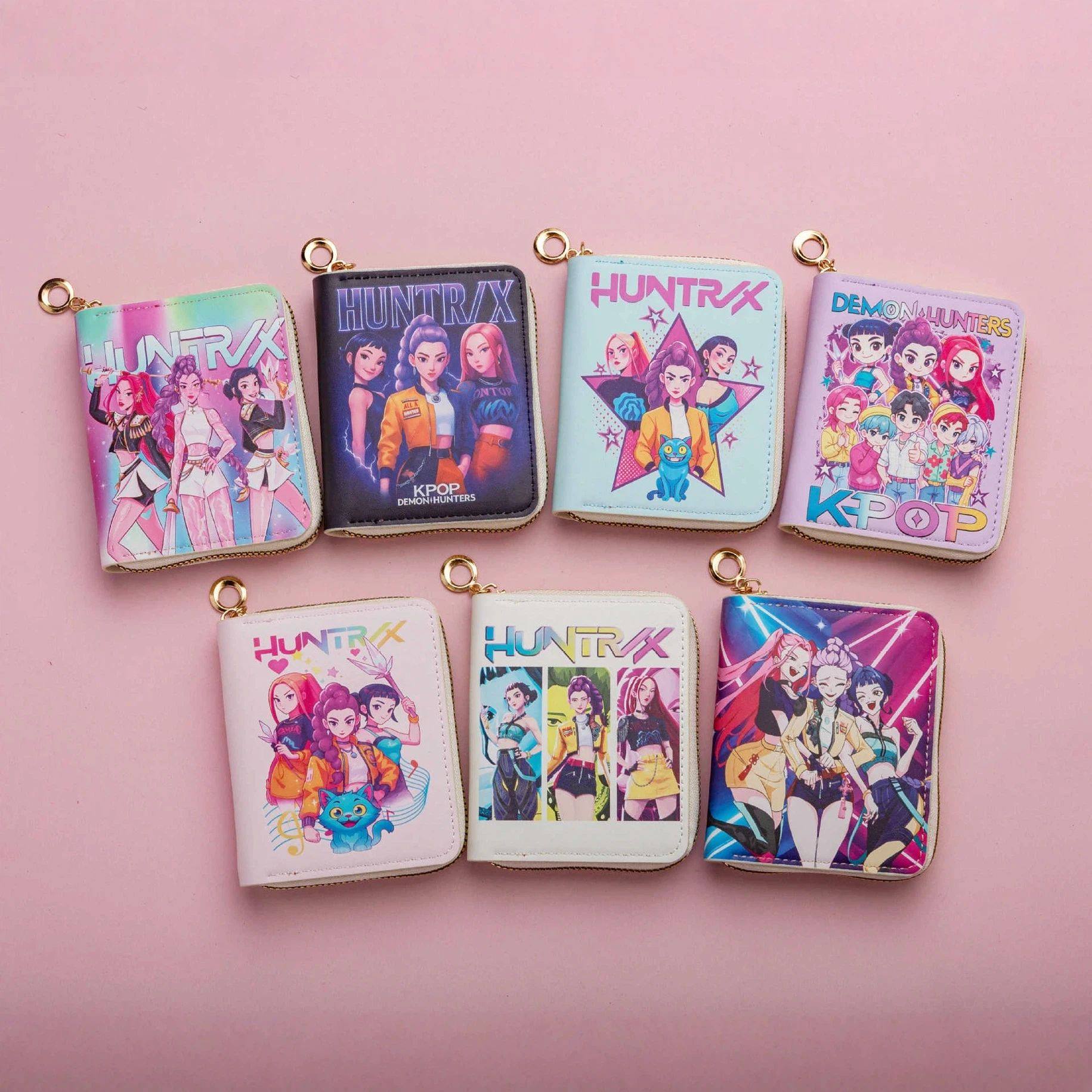 KPop Demon Hunters PU Short Women's Cartoon Wallet Coin Pack