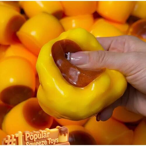 7H-Pudding-shaped Squeeze Ball Caramel Crunchy Handmade Squi