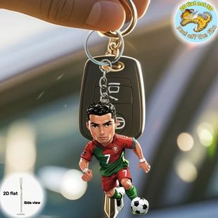 Player Pendant Ronaldo Star Soccer Football Keychain