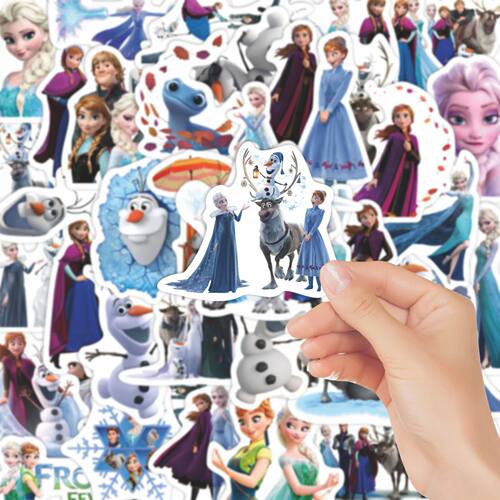 55PCS Cartoon  Frozen Graffiti Sticker DIY Decoration PVC Wa