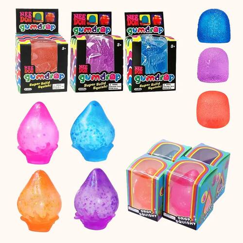 Needoh Dream Drop Gumdrop Super Solid Anti-Stress Squeeze Gl