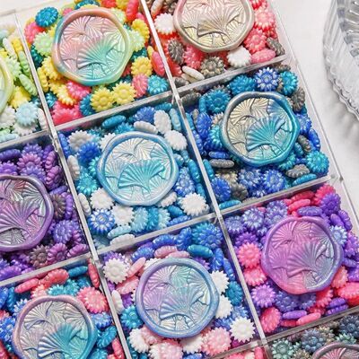 100pcs/bag Aurora Sunflower Mixed Color Sealing Wax Beads, f