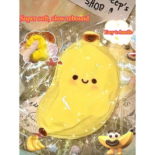 Super Soft Chubby Banana Slow Rebound Squishy, Squeeze Fidge