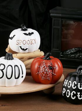 Halloween Ornaments Resin Thanksgiving Pumpkin Set, Fall Pum