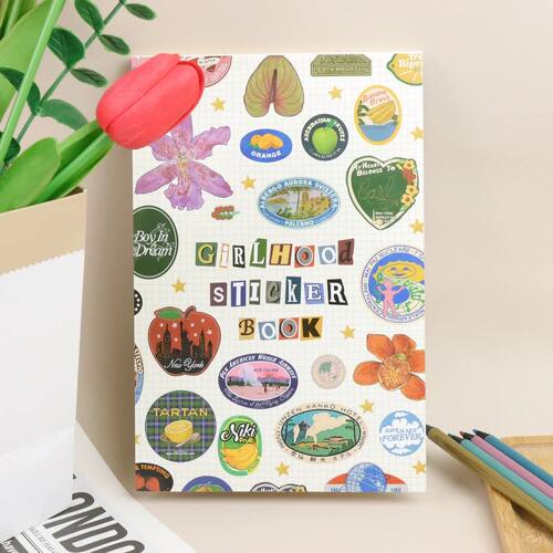 Girlhood Sticker Book, Fruity Icons & Pastel Letters Tickets