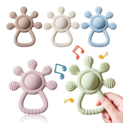 BPA Free Silicone Teether Food Grade Baby 0-12 Toys Teething