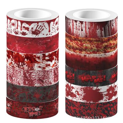Halloween Bloody Hand Bleeding Clear Roll Sticker and Paper