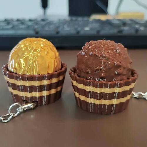 Dubai Chocolate Keyboard Keychain Stress Relief Fidget Butto