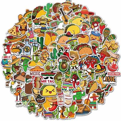 100pcs Mexican style food series Stickers Not repeating