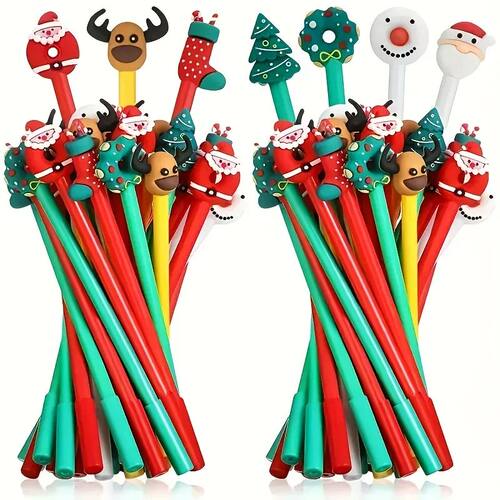 10pcs Gifts Pen for Christmas 3D Cartoon Christmas Pens Fun
