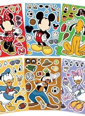 8/16Sheets   Mouse Puzzle Stickers Micke Make-a-Face Funny A