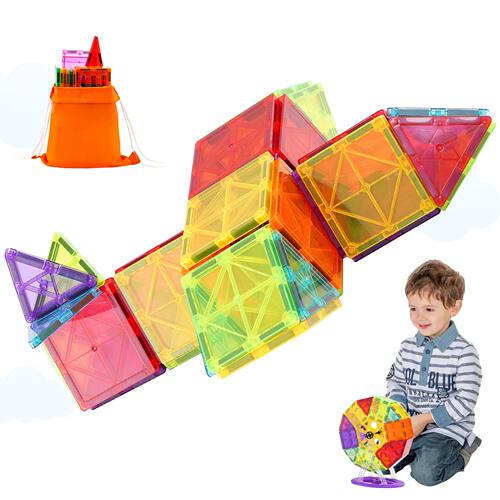 SucceBuy 121PCS Magnetic Building Blocks Set Construction Pu