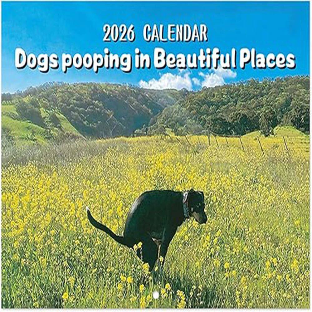 Pooping Dog Calendar 2026 Large Monthly Grid Planning With I