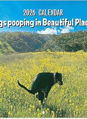 Pooping Dog Calendar 2026 Large Monthly Grid Planning With I