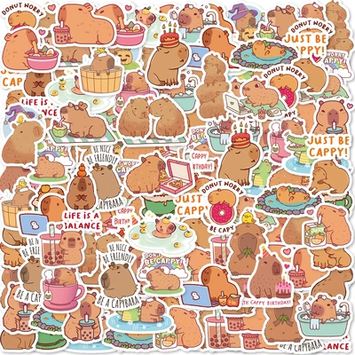 30pcs Cute Capibala Cartoon Graffiti Stickers Decorated Note