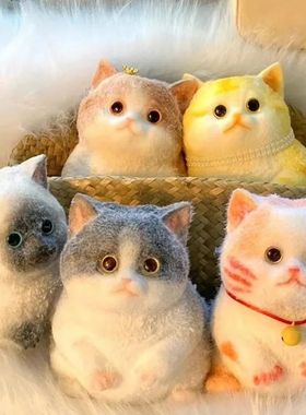 Taba Squishy Cute Flocking Cat  Fidget Toy Extra Large Senso