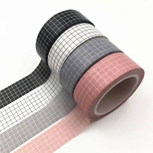 10M Black and White Grid Washi Tape Paper DIY Planner Maskin