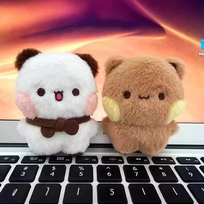 1/2Pcs New Panda Bubu and Yier Plush Pendant Keychain Dolls