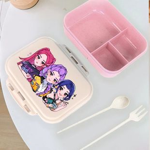 Kpop Demon Hunters Bento Box Kids Anime Huntrix Mira Zoey Lu