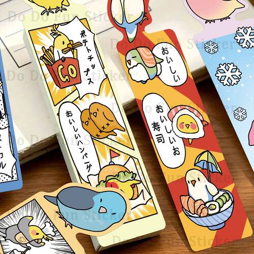 30PCS Cartoon Cute Parrot Manga Bookmarks Fun DIY Creative P