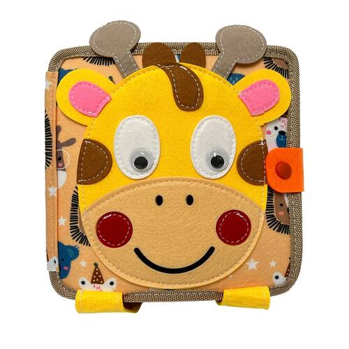 Montessori Toy Giraffe Busy Board 3D Felt Book For Fine Moto