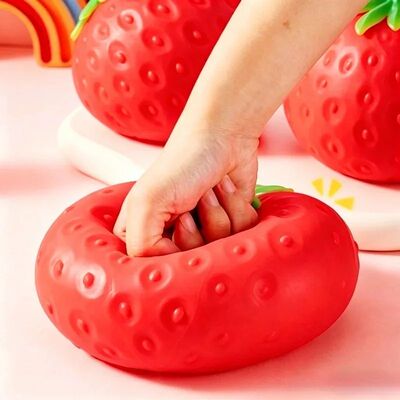 Jumbo Strawberry Fruit Squishy Toy Slow Rising Stretchable V