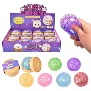 Mini Glitter Dumpling Squishy with Box Dumplings Sensory Squ