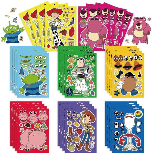 16Sheets  Toy Story Puzzle Stickers Game Make a Face Childre