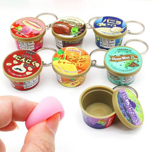Funny Miniature Keychain Ice Cream Cone Slow Rebound Pinch P