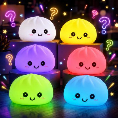 2027?LED Bun Squishy, Glowing Stress Ball, Light-up Bubble S