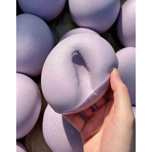 1pc Purple Mochi Bun Squishy Toy, Super Soft Slow Rising PU