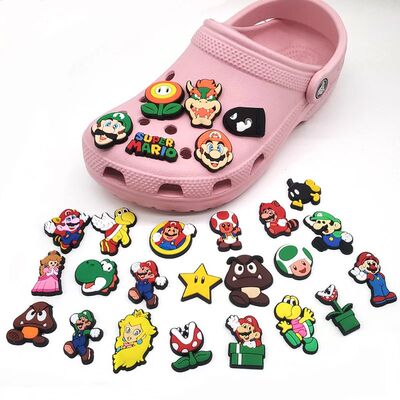 27PCS Super Mario Shoe Charms Set Cartoon Game PVC Clog Char