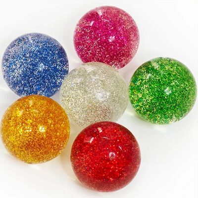 1PCS Glitter Large Rubber Bouncy Balls 55MM Balle Rebondissa