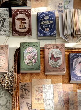100pcs/book Dual-material Material Book Retro Memoir Series