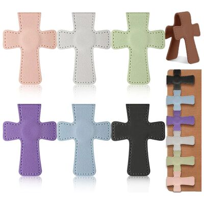 Cross Leather Magnetic Bookmark, Bookmark Page Marker Colorf