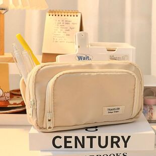 1pc Stationery Bag Pencil Case Large Capacity Pen Case Stati