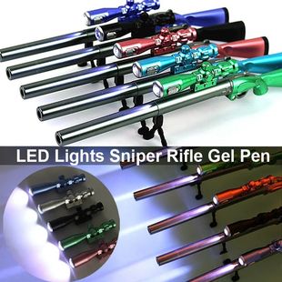 LED Light Creative Sniper Rifle Modeling Gel Pen Weapons Bla