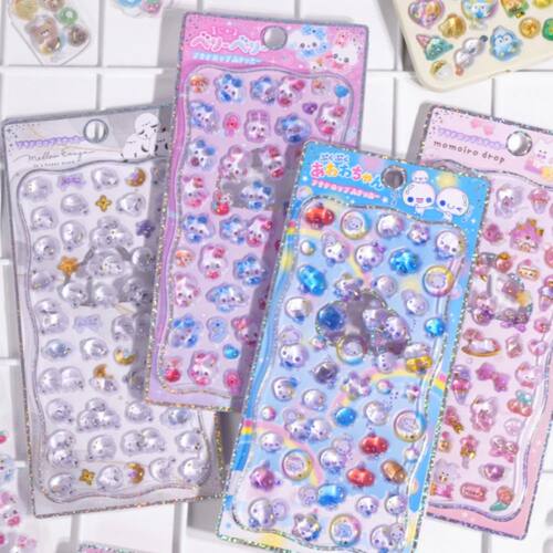 1 pc/4 pcs New Sweet Animals Mini Cartoon 3D Relief Stickers