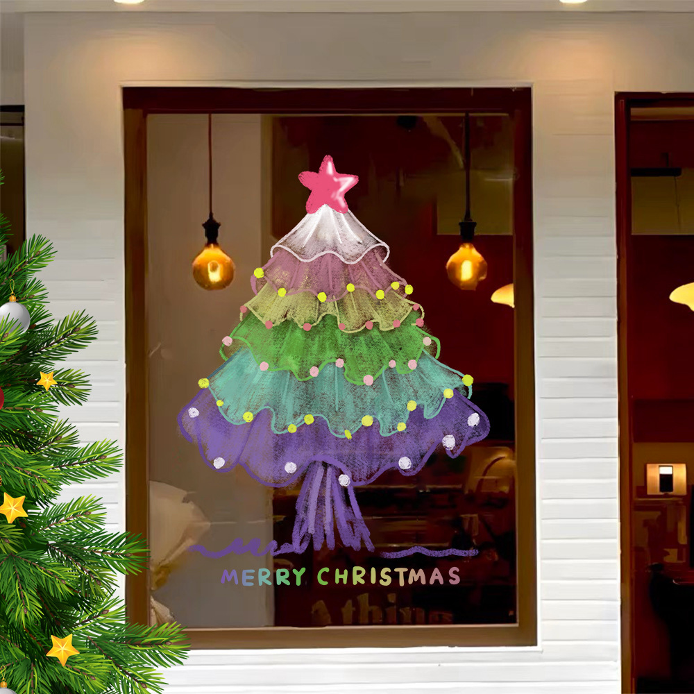 2026 Christmas Stickers Decorate Christmas Tree Glass Window
