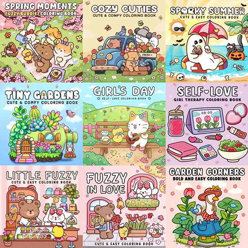 Collection of Coloring Book (24 sheets) for Adults and Teena