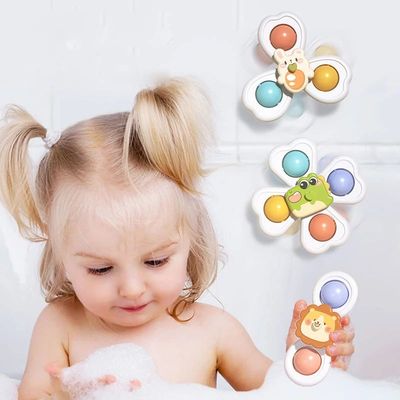 3 in 1 Suction Cups Spinning Top Toy For Baby Game Infant Te